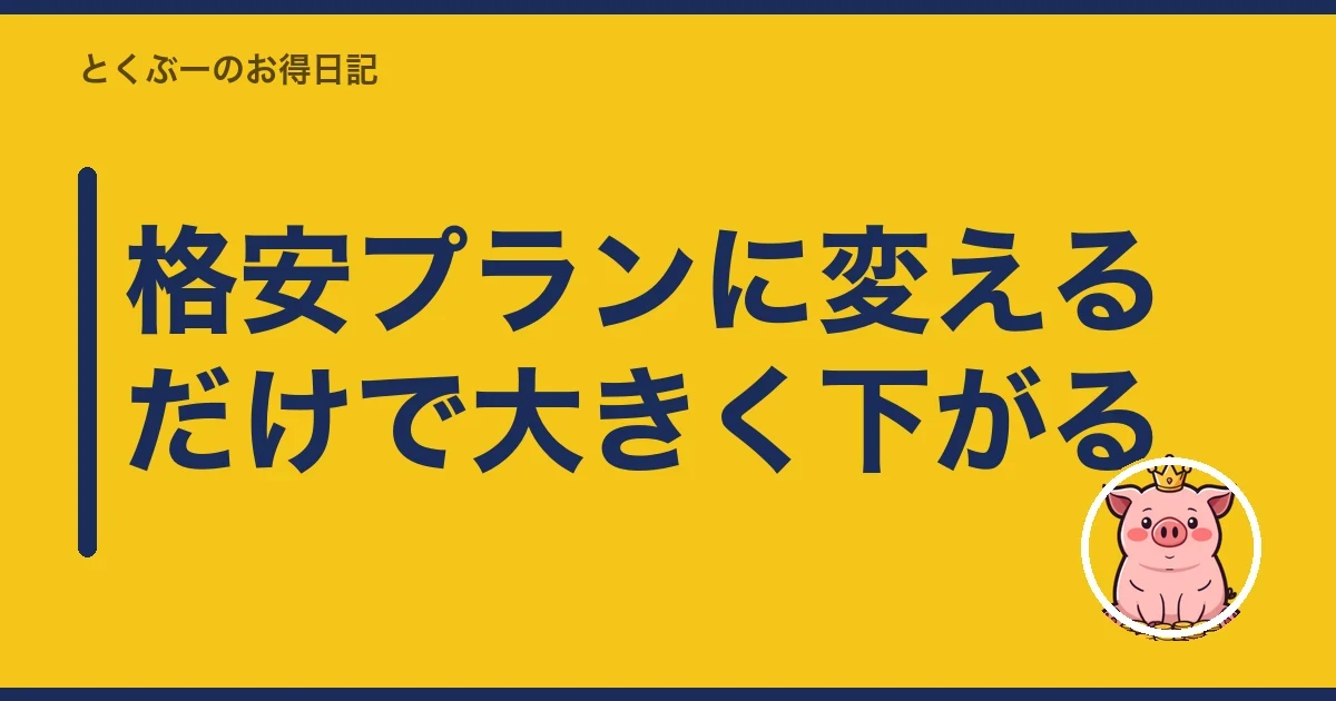 格安プランに変えるだけで大きく下がる｜とくぶー