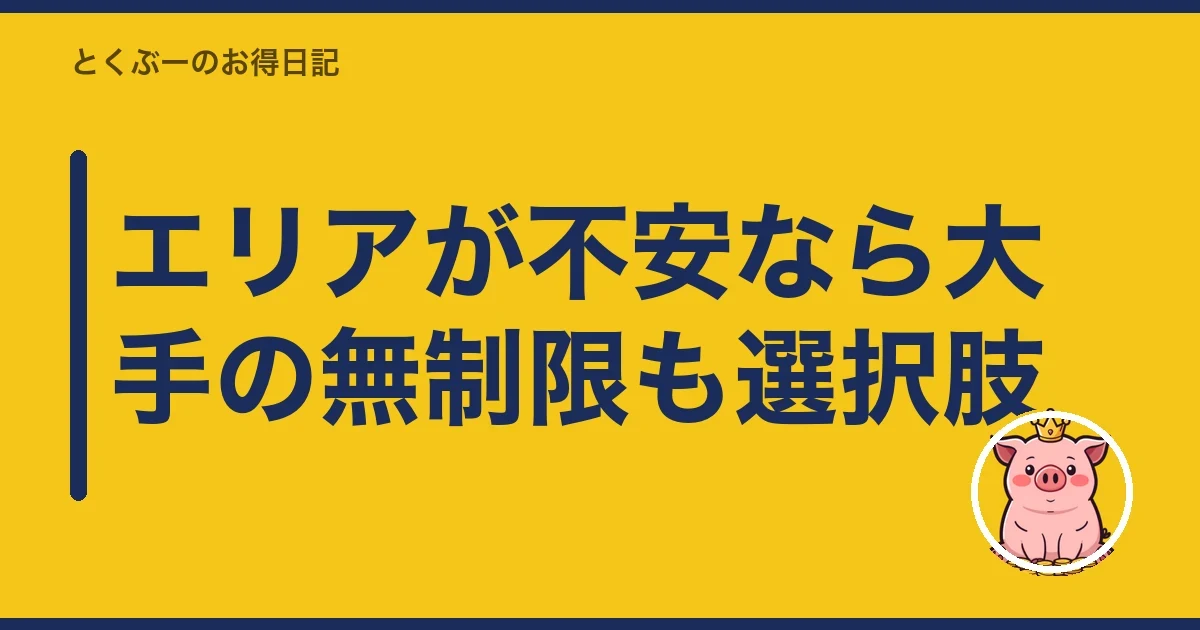 エリアが不安なら大手の無制限も選択肢｜とくぶー