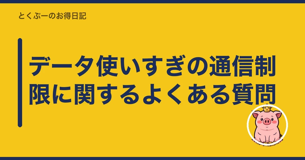 データ使いすぎの通信制限に関するよくある質問｜とくぶー