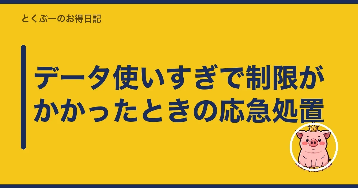 データ使いすぎで制限がかかったときの応急処置｜とくぶー