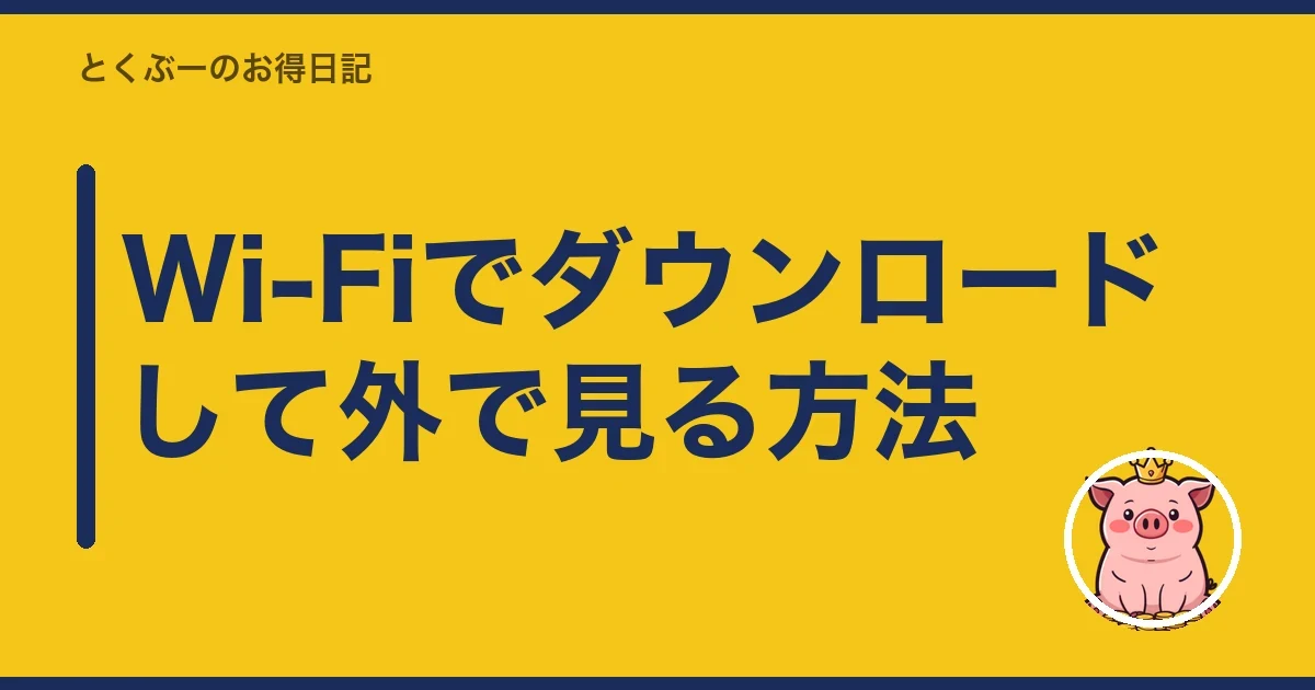 Wi-Fiでダウンロードして外で見る方法｜とくぶー
