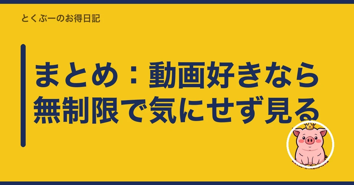 まとめ：動画好きなら無制限で気にせず見る｜とくぶー