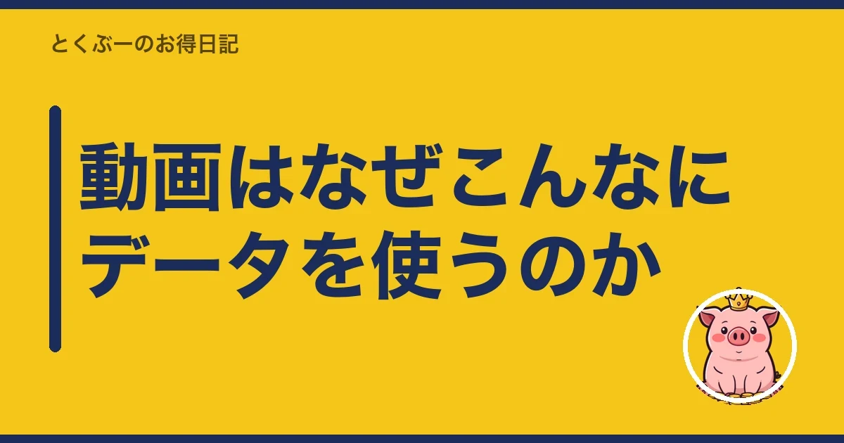 動画はなぜこんなにデータを使うのか｜とくぶー