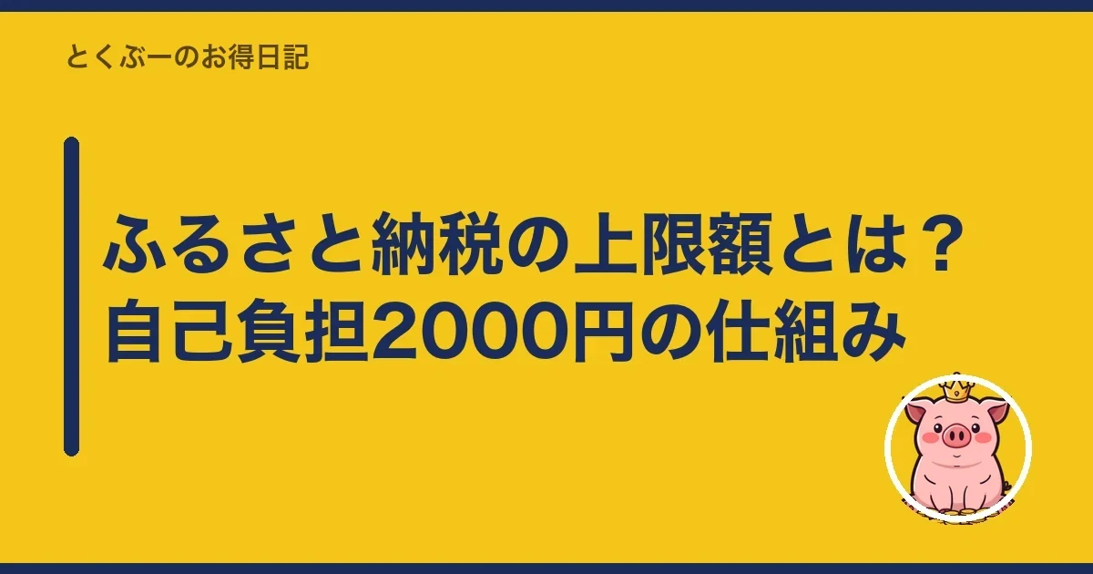 ふるさと納税の上限額とは?自己負担2000円の仕組み|とくぶー