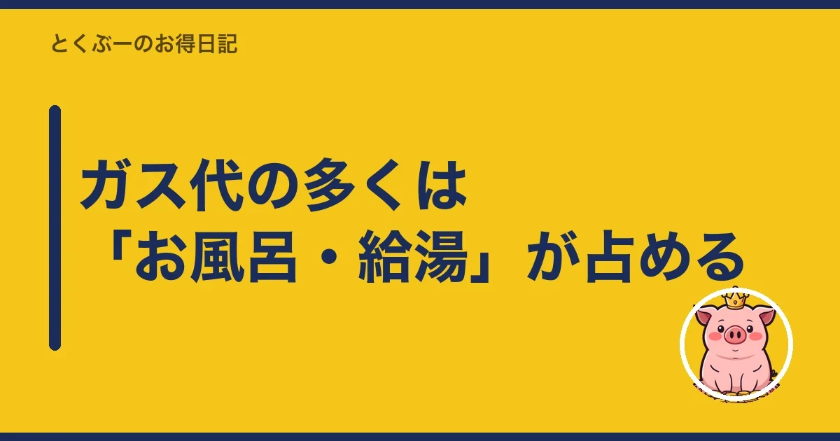 ガス代の多くは「お風呂・給湯」が占める|とくぶー