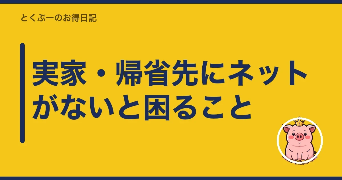 実家・帰省先にネットがないと困ること|とくぶー