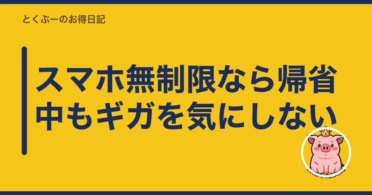 スマホ無制限なら帰省中もギガを気にしない|とくぶー