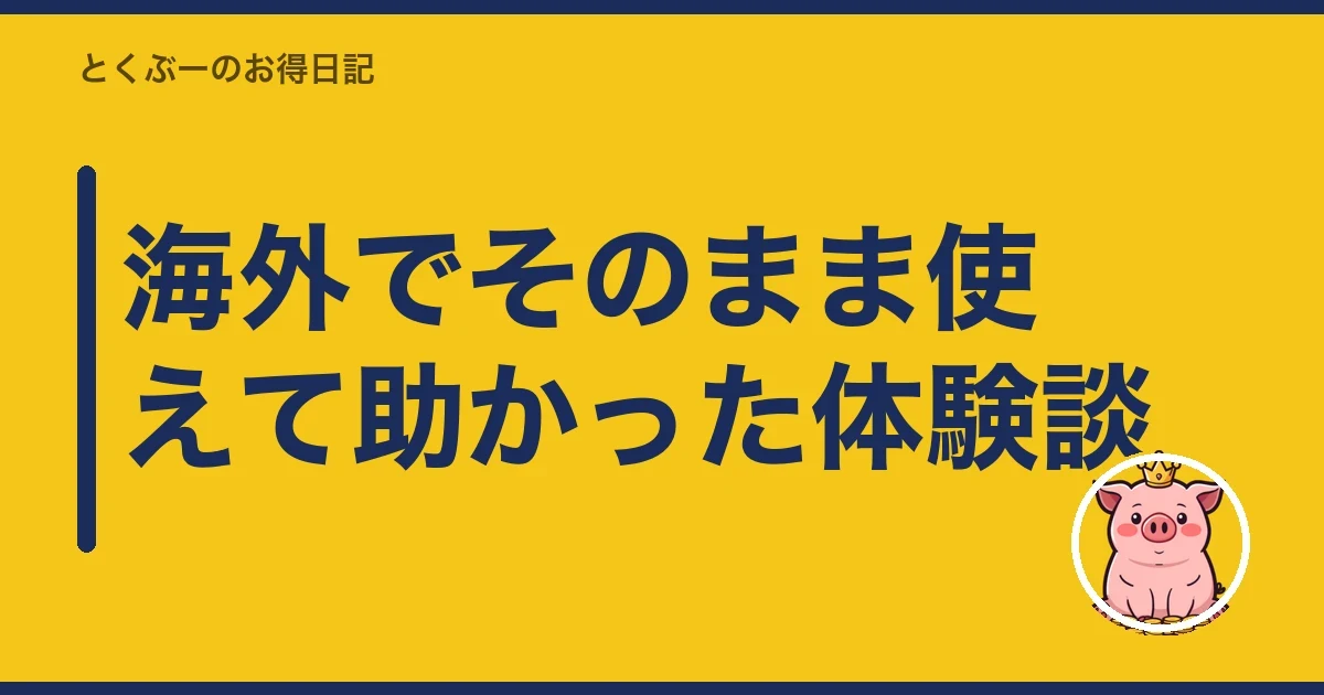 海外でそのまま使えて助かった体験談｜とくぶー