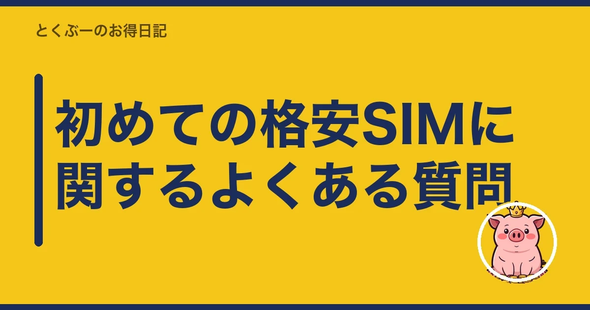 初めての格安SIMに関するよくある質問｜とくぶー