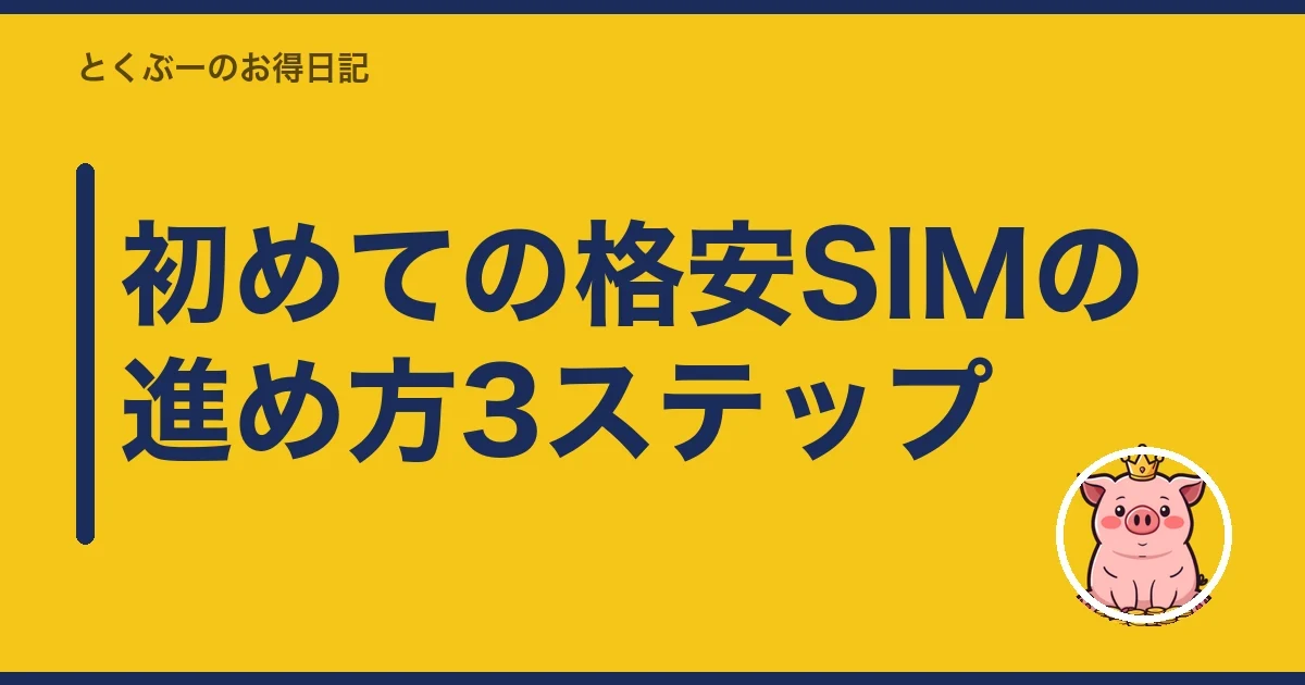 初めての格安SIMの進め方3ステップ｜とくぶー