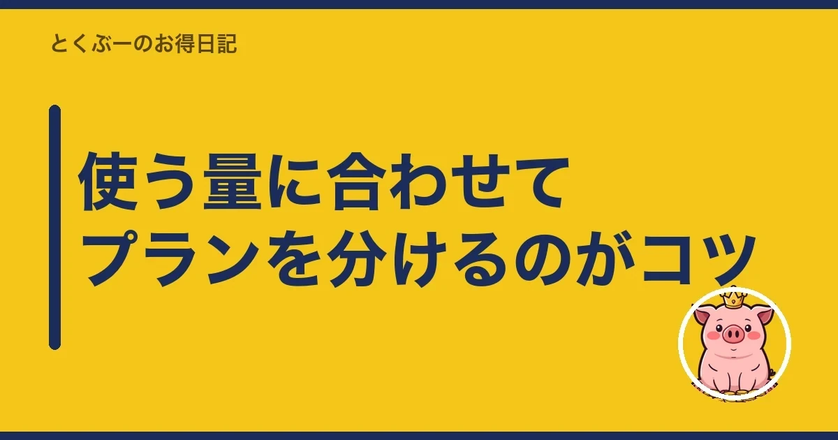 使う量に合わせてプランを分けるのがコツ｜とくぶー