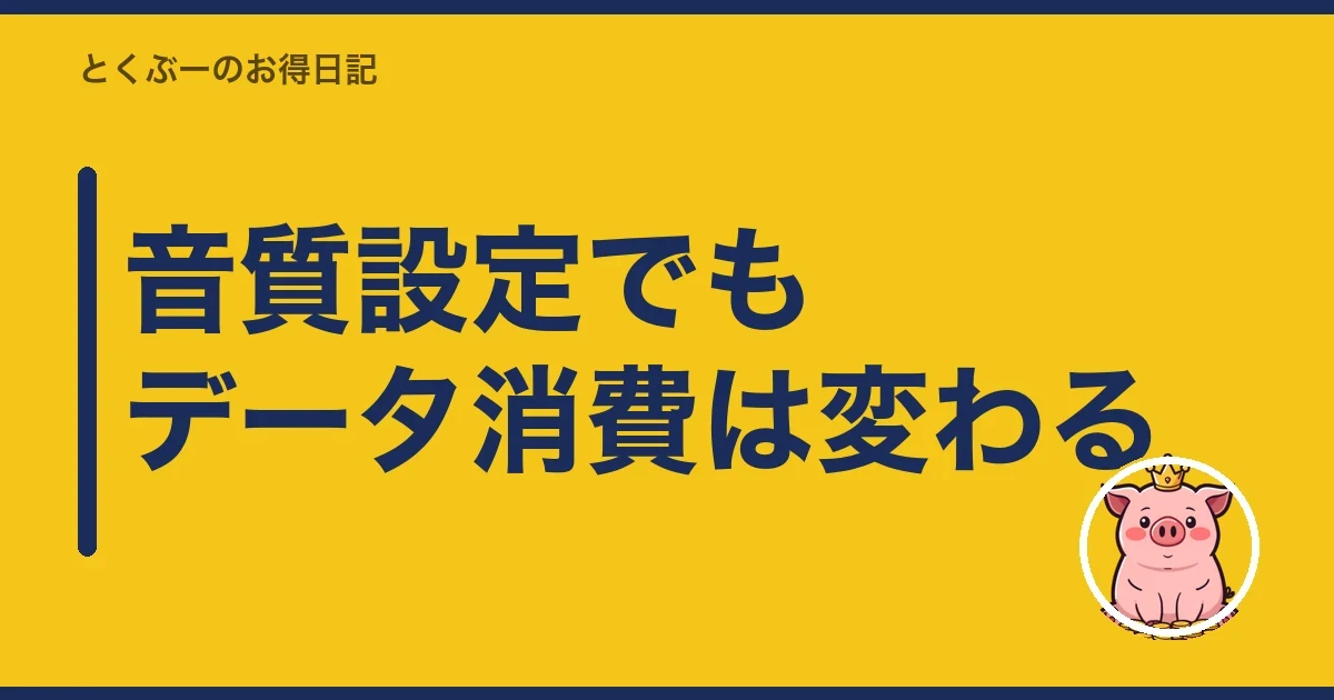 音質設定でもデータ消費は変わる|とくぶー