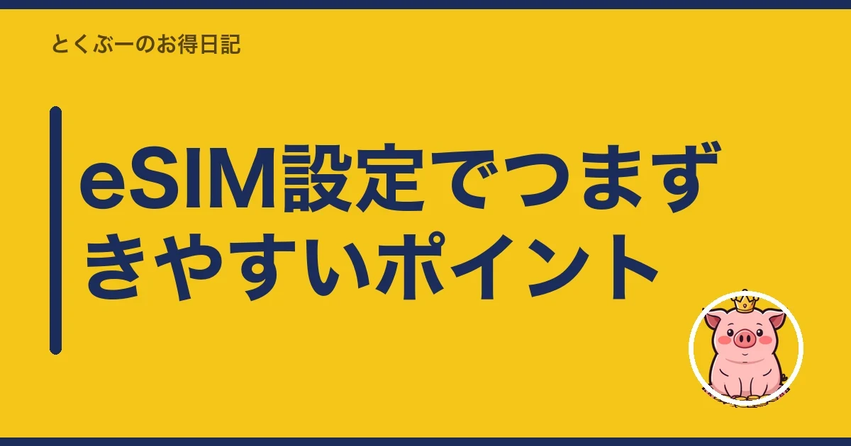 eSIM設定でつまずきやすいポイント｜とくぶー