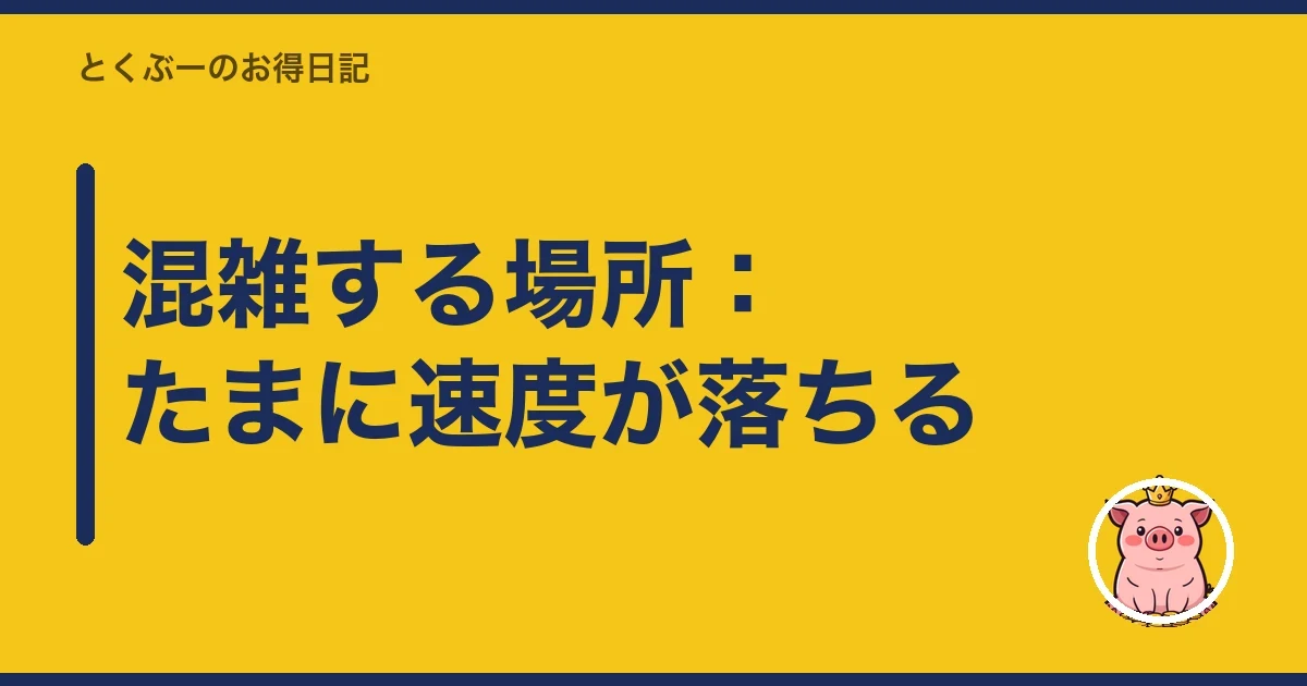 混雑する場所：たまに速度が落ちる｜とくぶー
