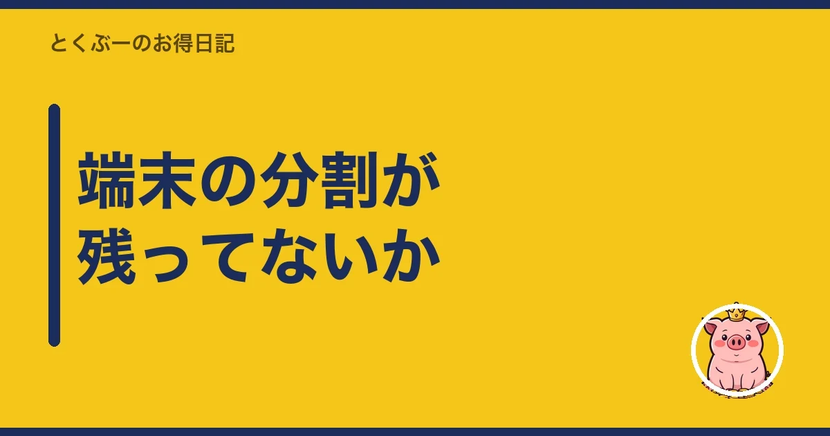 端末の分割が残ってないか|とくぶー