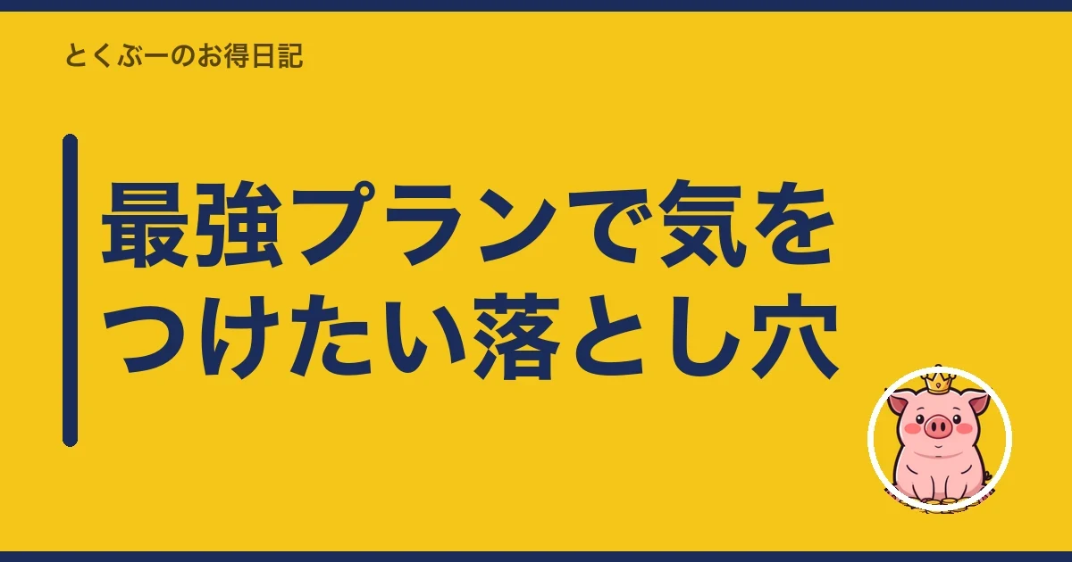 最強プランで気をつけたい落とし穴｜とくぶー