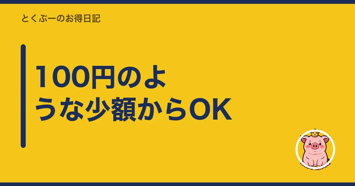 100円のような少額からOK｜とくぶー