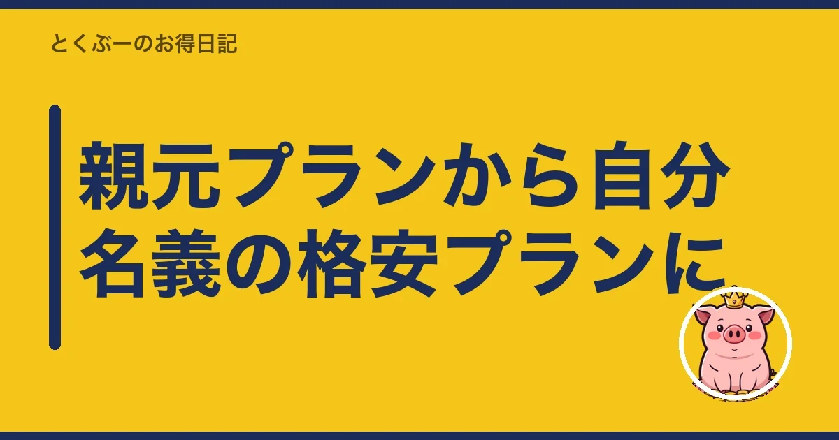 親元プランから自分名義の格安プランに|とくぶー