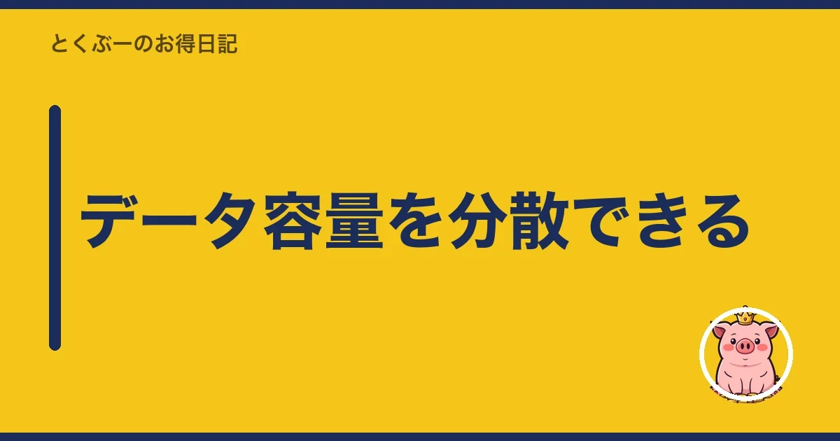 データ容量を分散できる|とくぶー