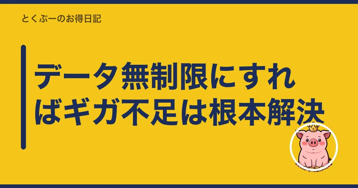 データ無制限にすればギガ不足は根本解決｜とくぶー