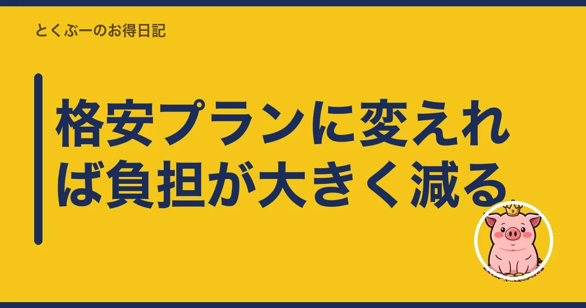 格安プランに変えれば負担が大きく減る|とくぶー