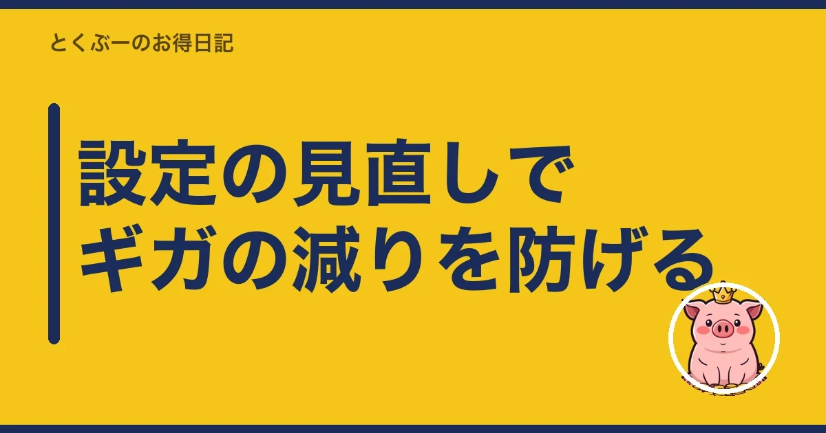 設定の見直しでギガの減りを防げる|とくぶー