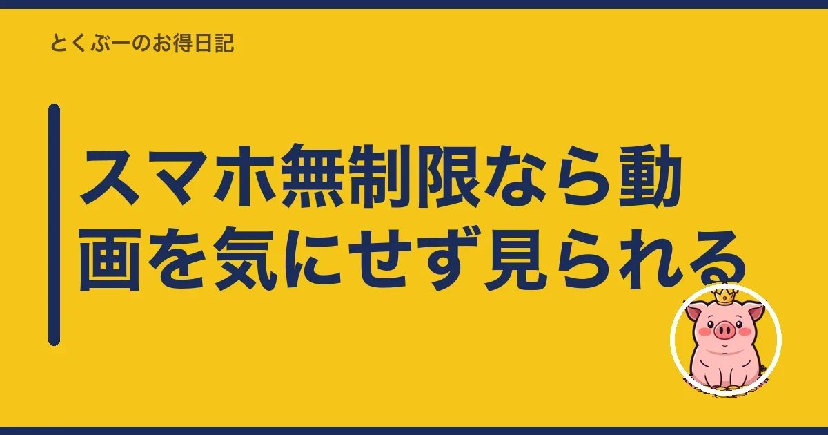 スマホ無制限なら動画を気にせず見られる｜とくぶー