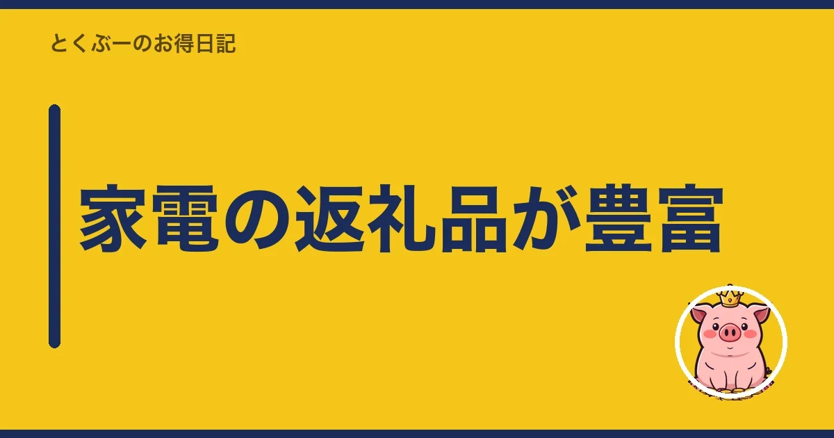 家電の返礼品が豊富|とくぶー