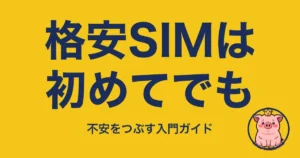 格安SIMは初めてでも