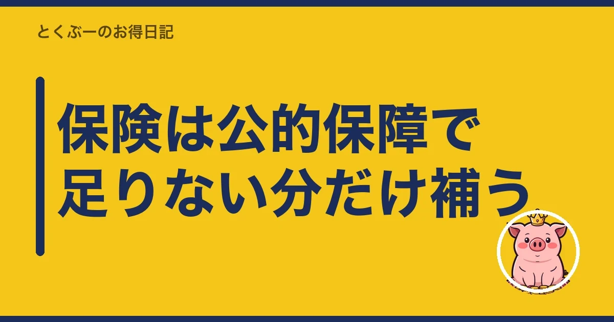 保険は公的保障で足りない分だけ補う｜とくぶー