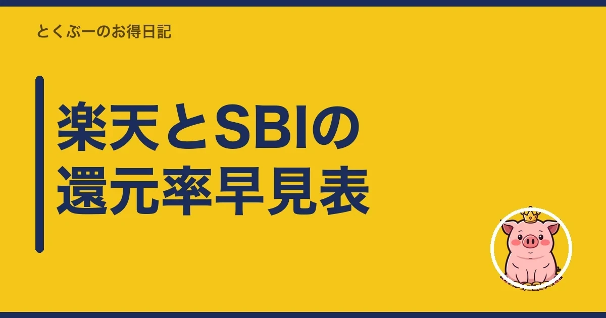 楽天とSBIの還元率早見表|とくぶー