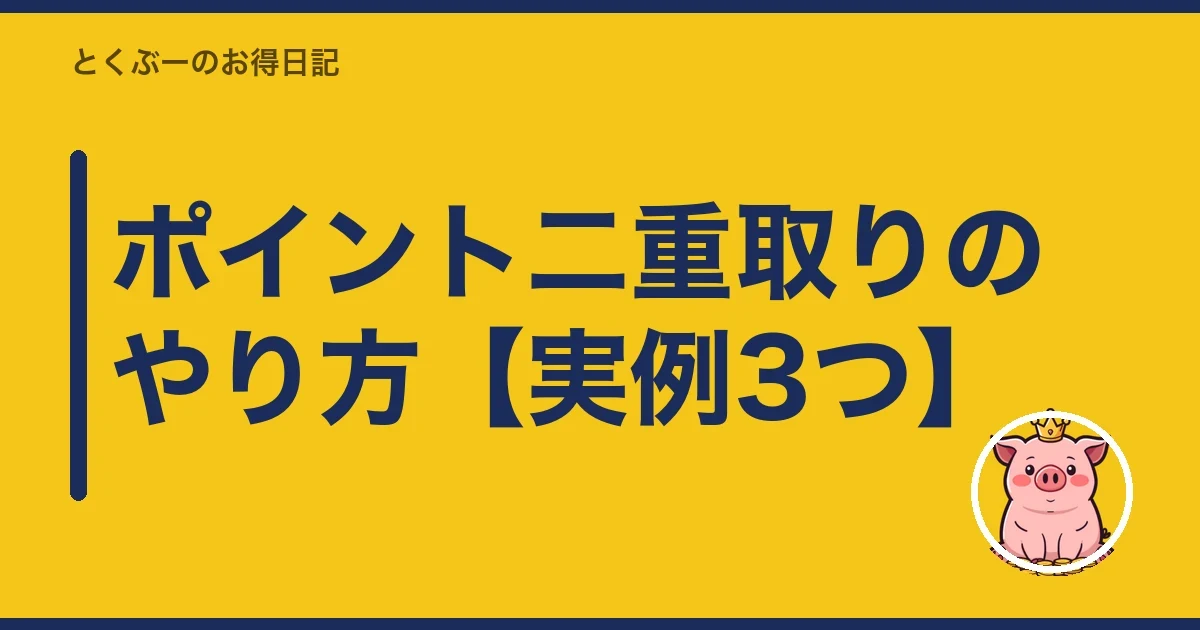 ポイント二重取りのやり方【実例3つ】|とくぶー