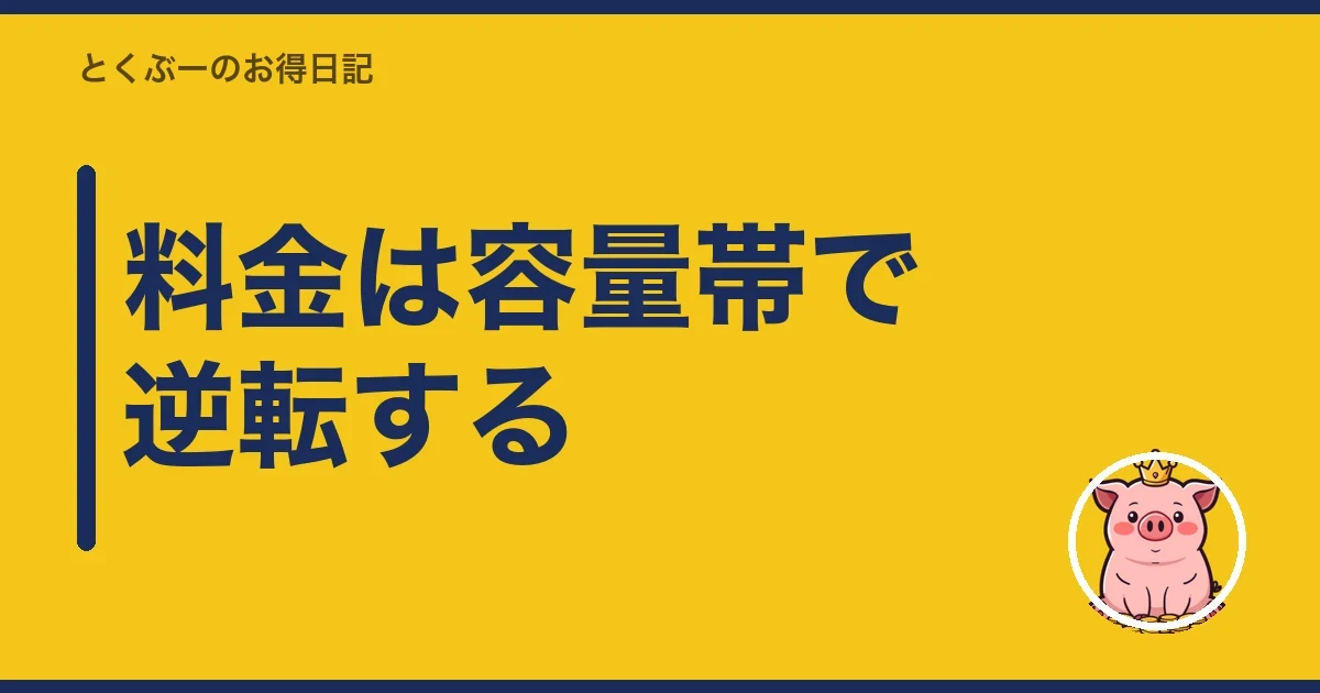 料金は容量帯で逆転する|とくぶー