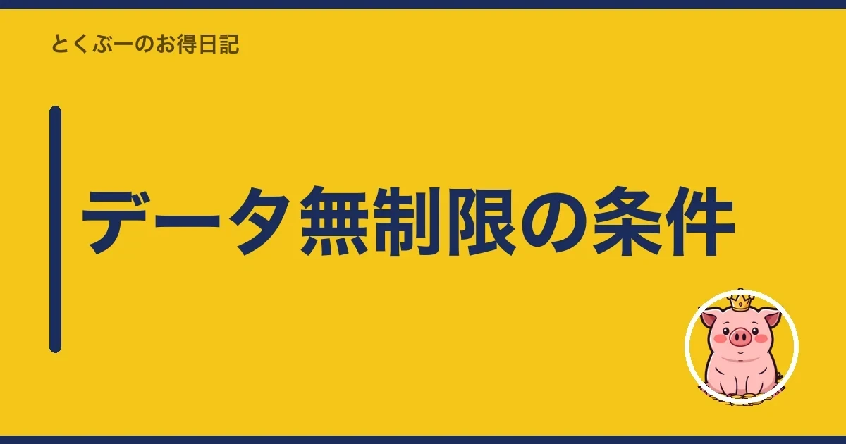 データ無制限の条件｜とくぶー