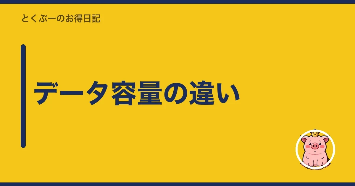 データ容量の違い｜とくぶー