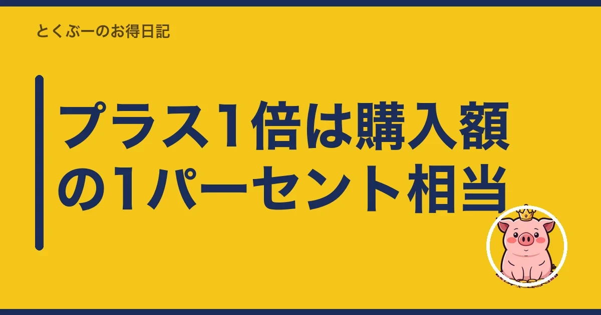 プラス1倍は購入額の1パーセント相当｜とくぶー