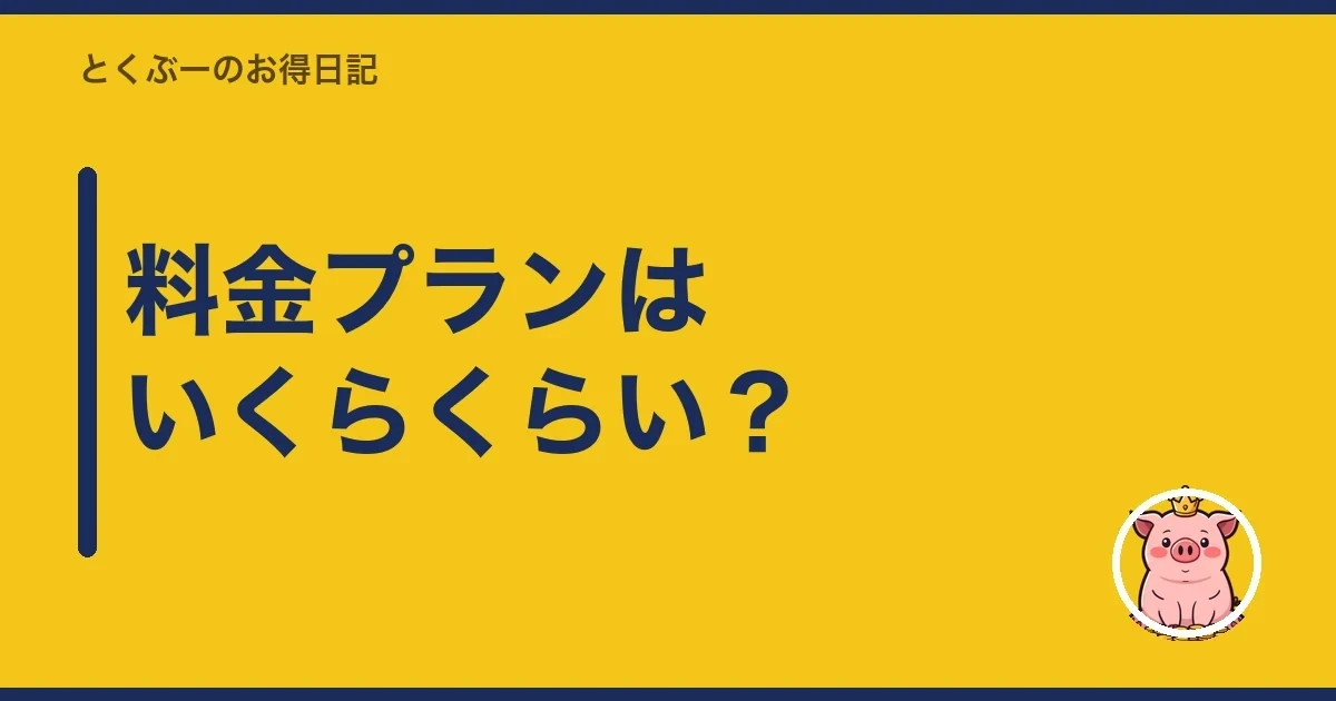 料金プランはいくらくらい?|とくぶー