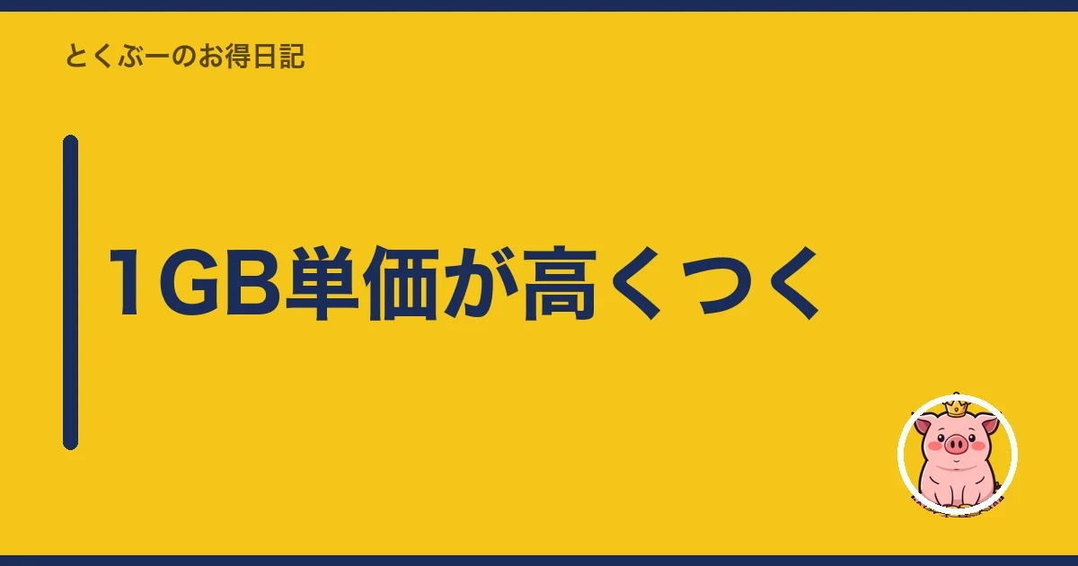 1GB単価が高くつく｜とくぶー