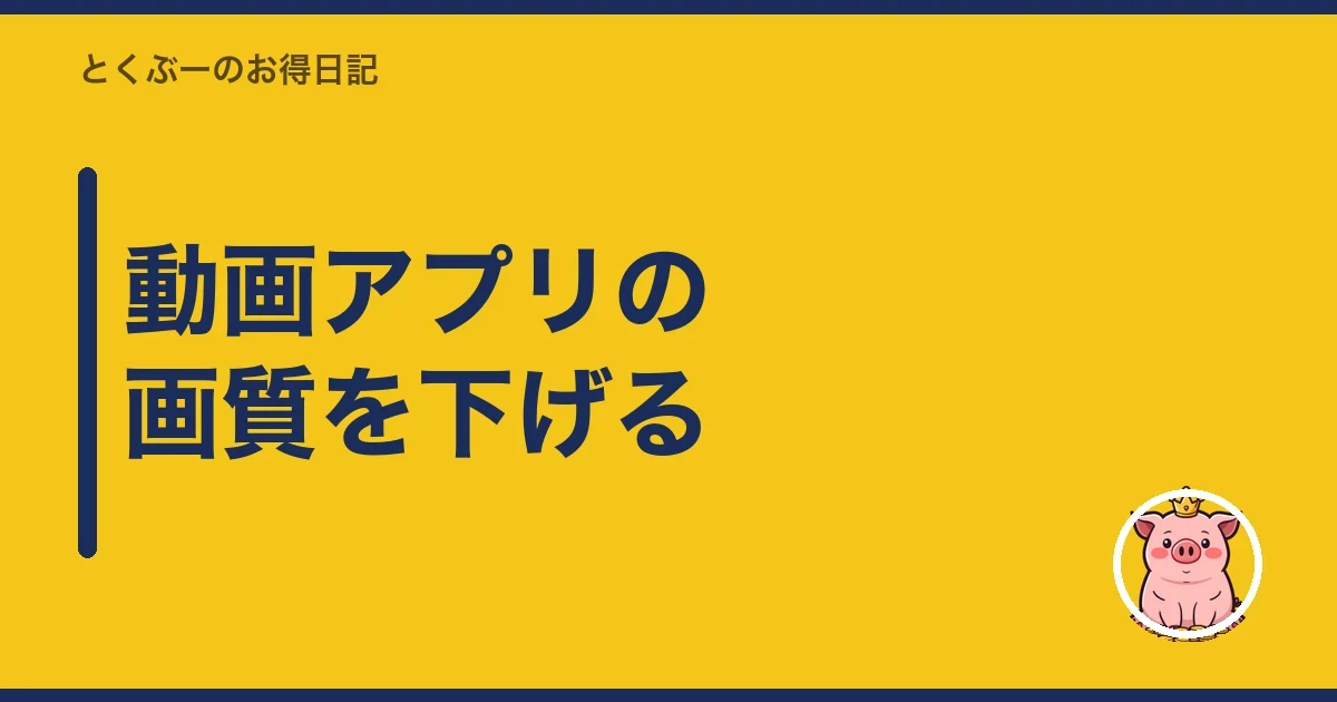動画アプリの画質を下げる|とくぶー