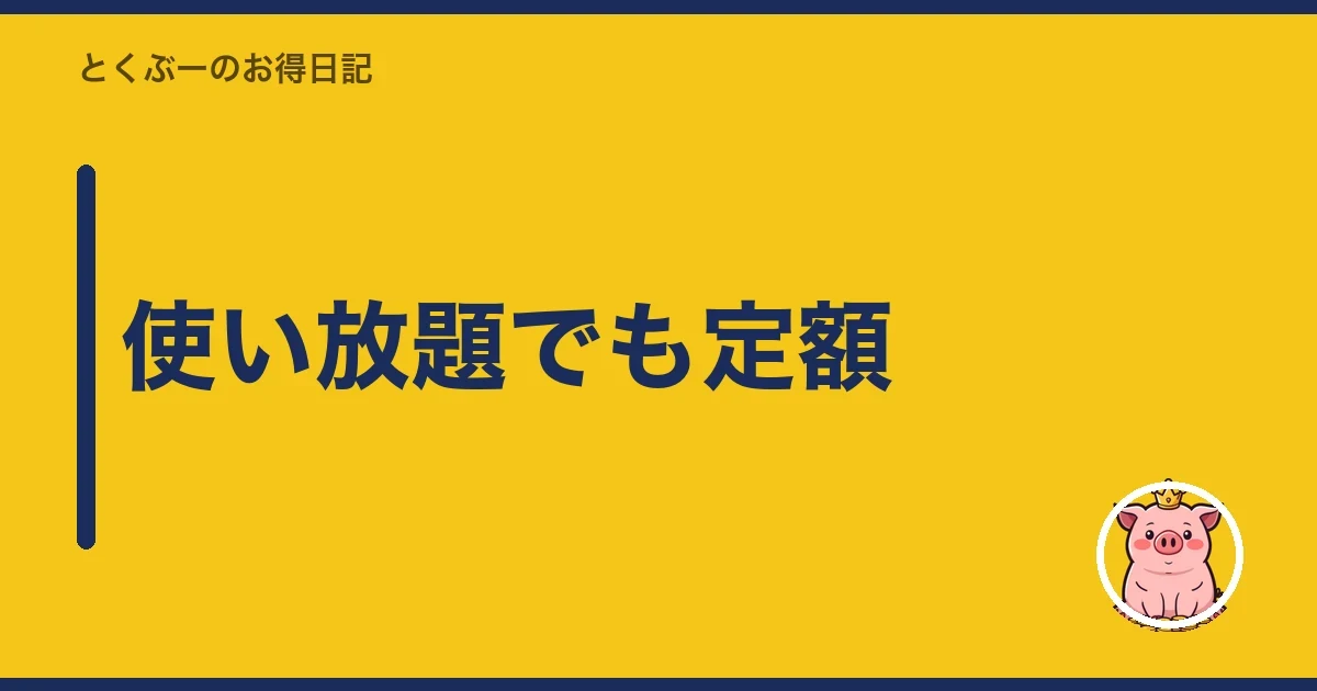 使い放題でも定額｜とくぶー