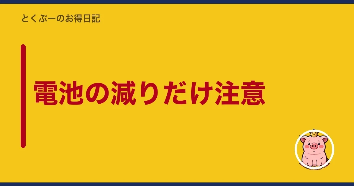 電池の減りだけ注意｜とくぶー