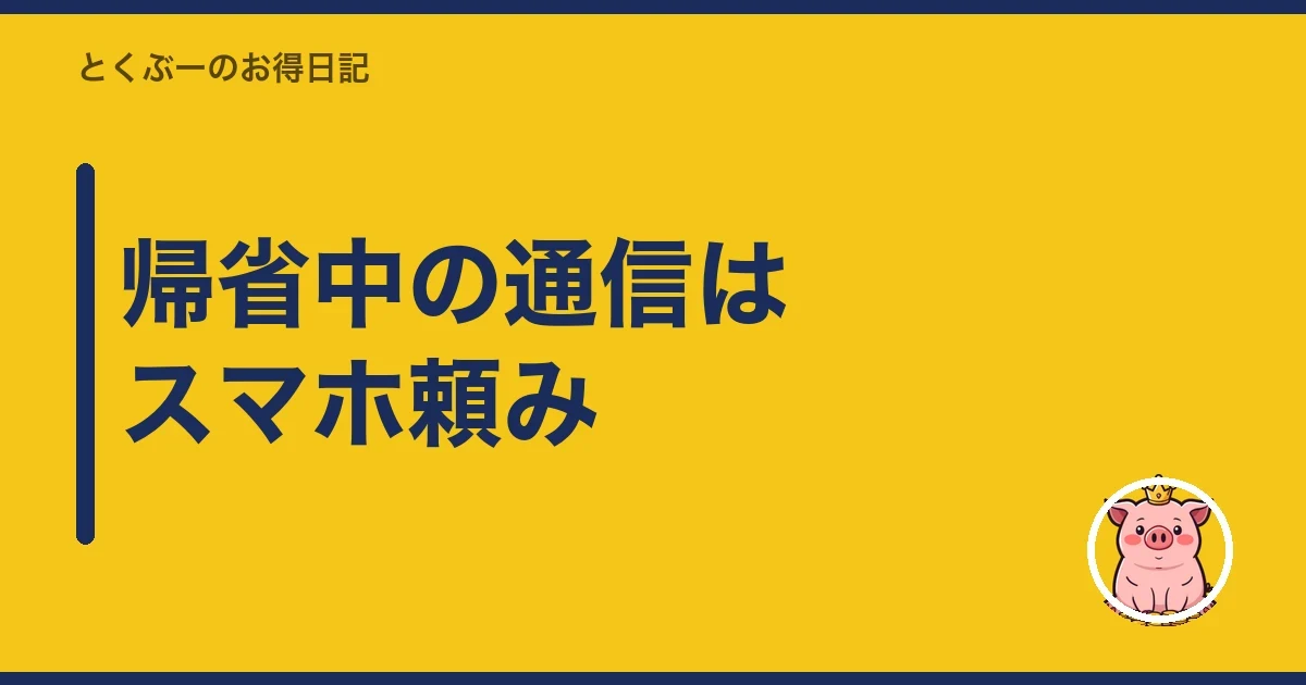 帰省中の通信はスマホ頼み｜とくぶー