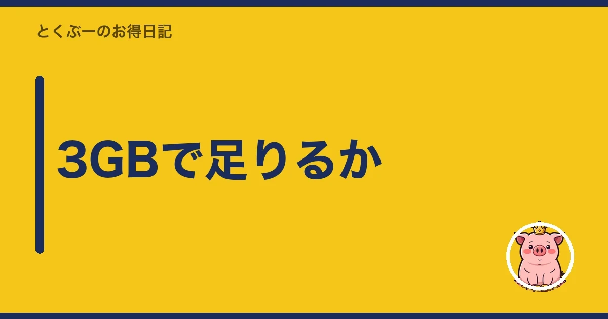 3GBで足りるか｜とくぶー