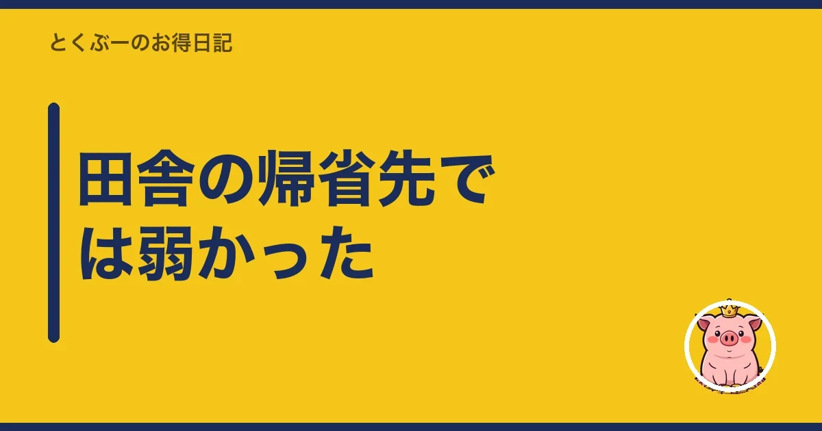 田舎の帰省先では弱かった|とくぶー
