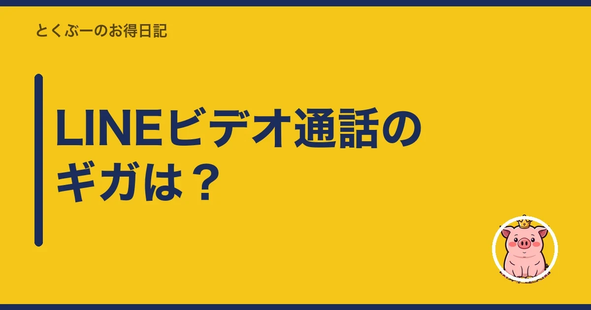 LINEビデオ通話のギガは?|とくぶー