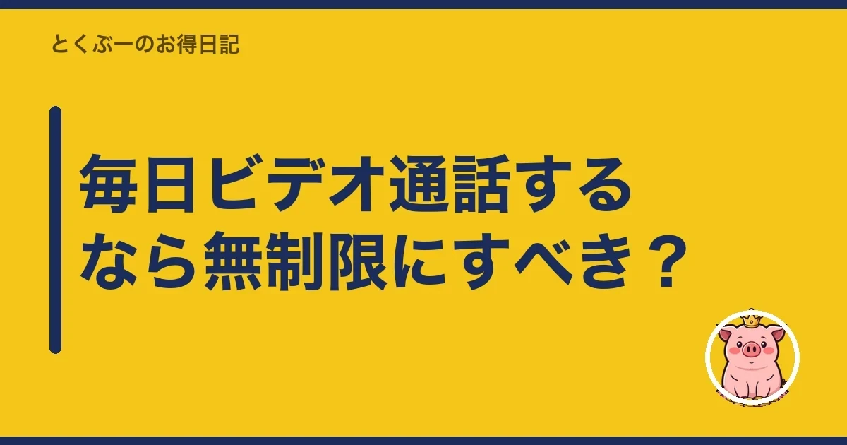 毎日ビデオ通話するなら無制限にすべき?|とくぶー