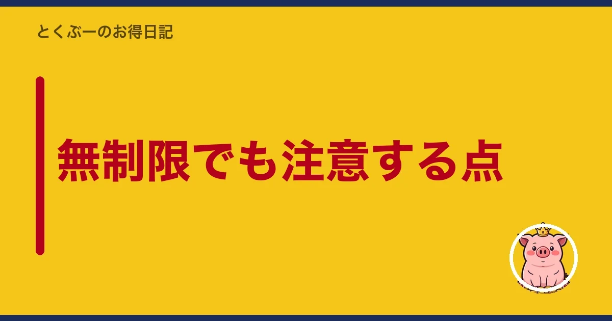 無制限でも注意する点｜とくぶー