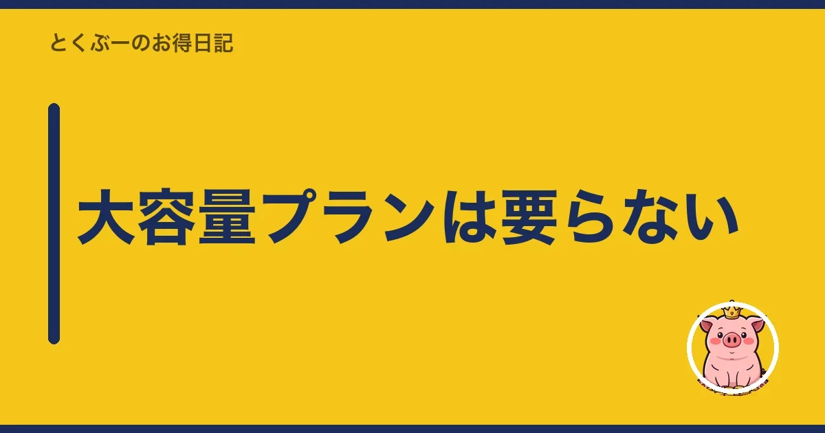 大容量プランは要らない|とくぶー