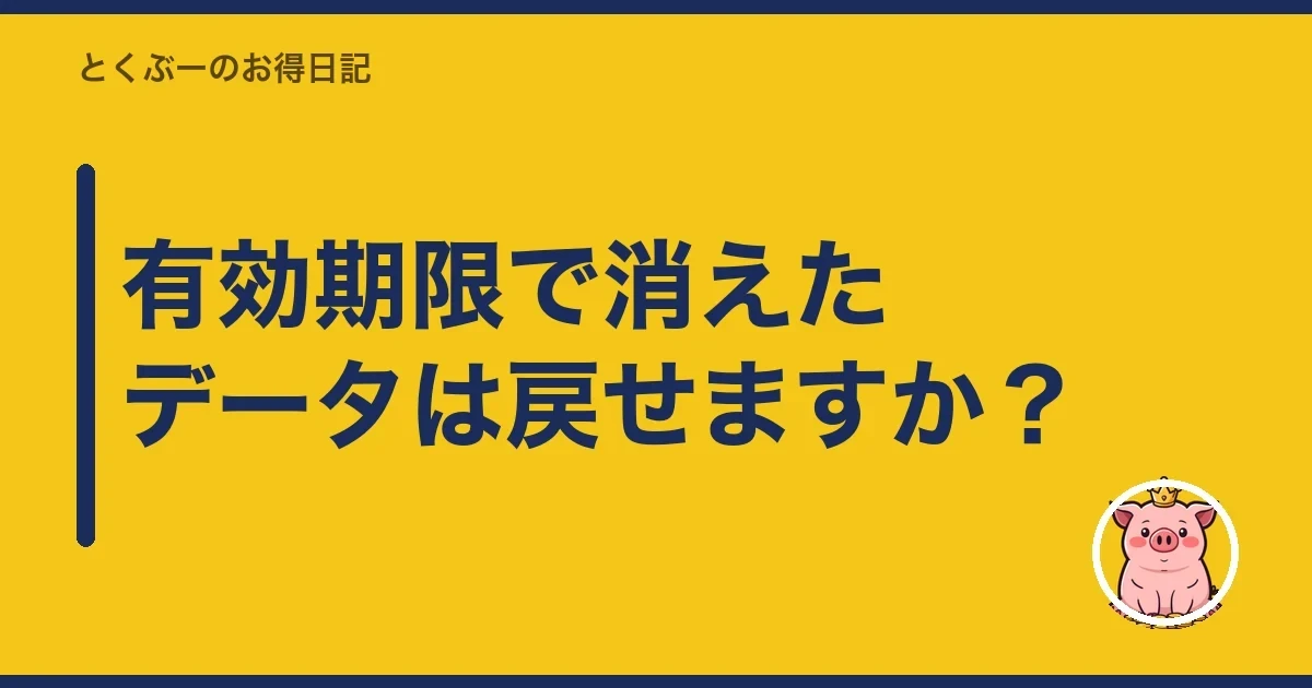 有効期限で消えたデータは戻せますか？｜とくぶー