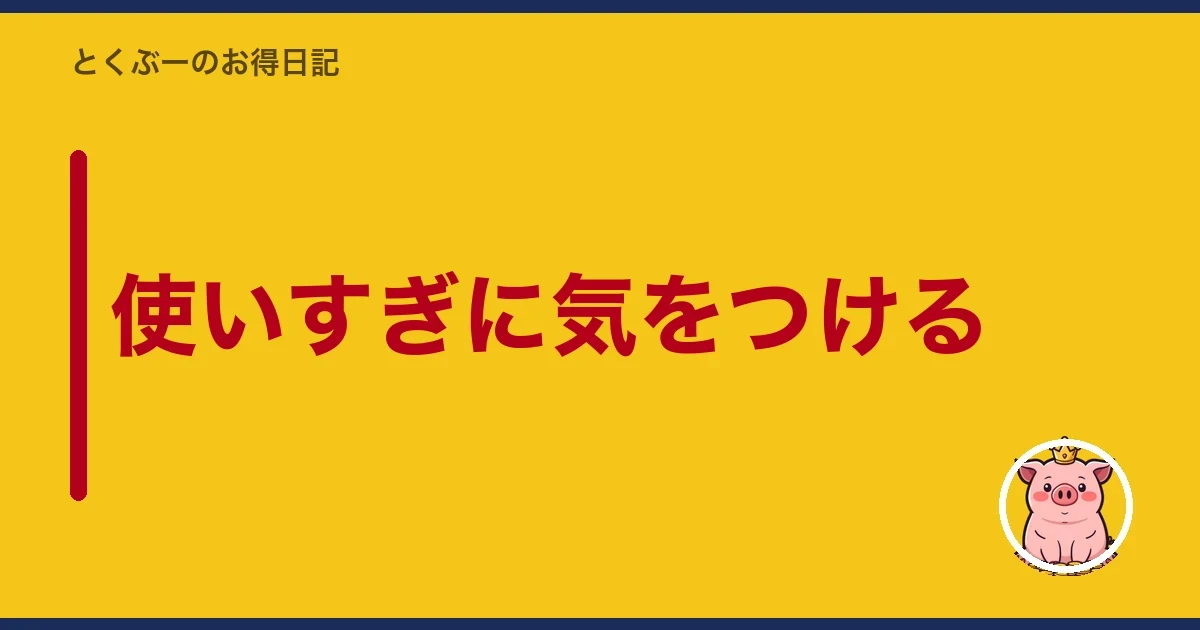 使いすぎに気をつける|とくぶー